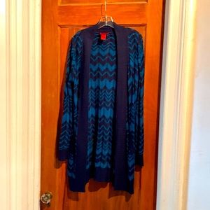 Missoni for Target long navy/bright blue chevron cardigan, size L